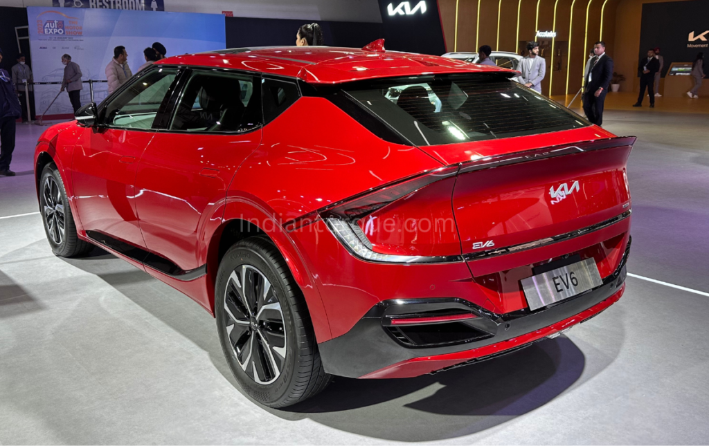 New Kia EV6 First Time Spotted In Red Paint Scheme At Auto Expo 2023 ...