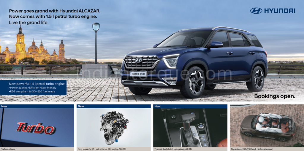 Hyundai Alcazar Gets More Powerful Turbo Petrol 1.5Litre Engine As ...